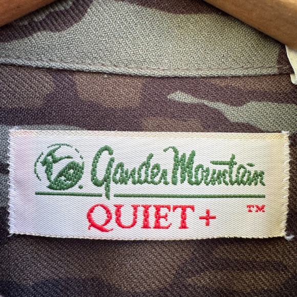 Vintage Gander Mountain Tree Bark  Camo Quiet Made Button Up Shirt USA- L - Picture 2 of 5